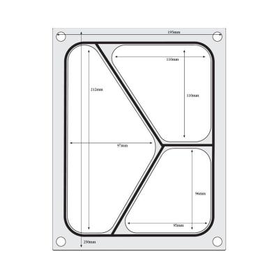 Těsnicí matrice pro těsnicí stroj , HENDI, na třídílnou misku 227x178 mm | 805626